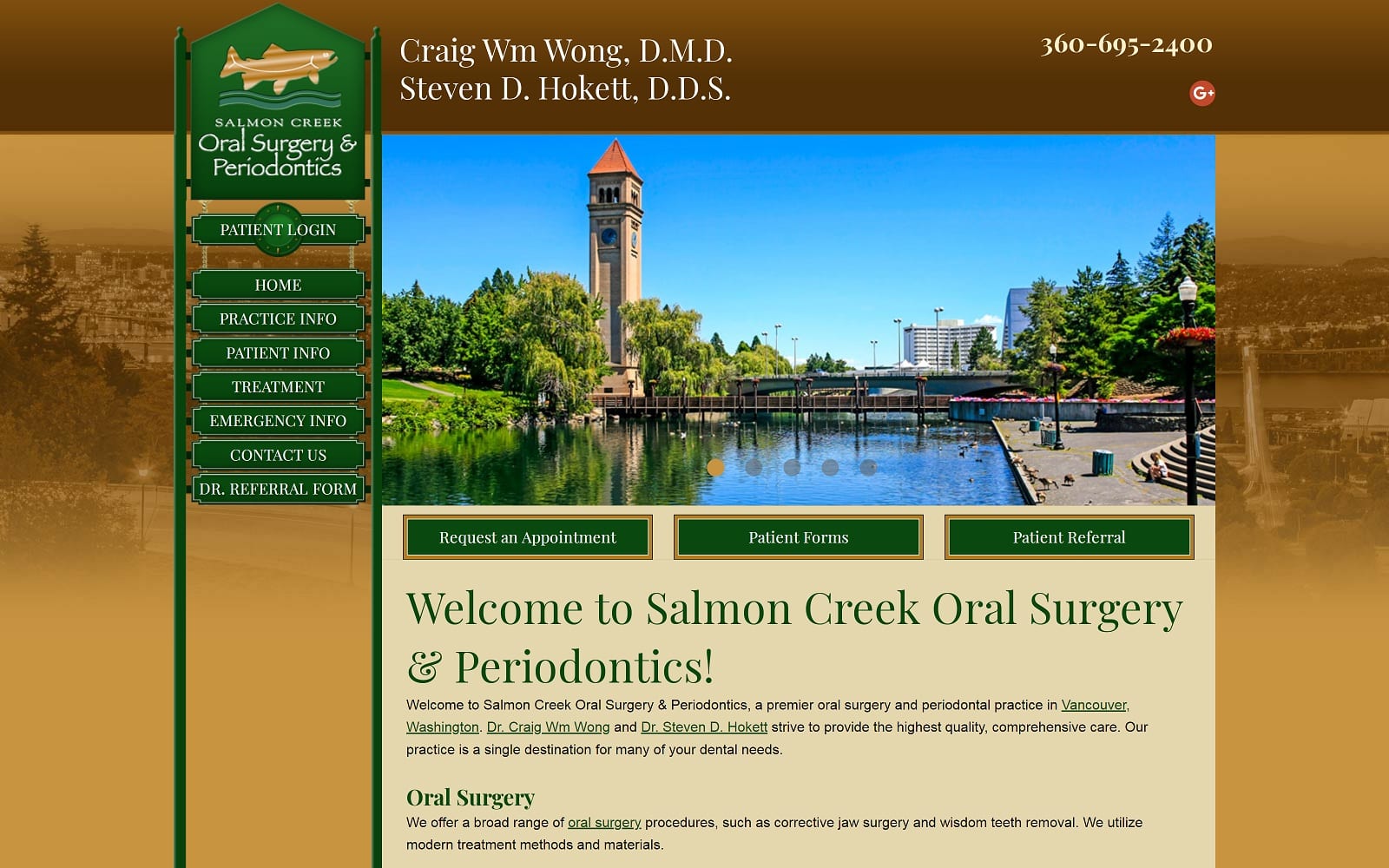 The screenshot of salmon creek oral surgery & periodontics salmoncreekoralsurgeryandperiodontics. Com website