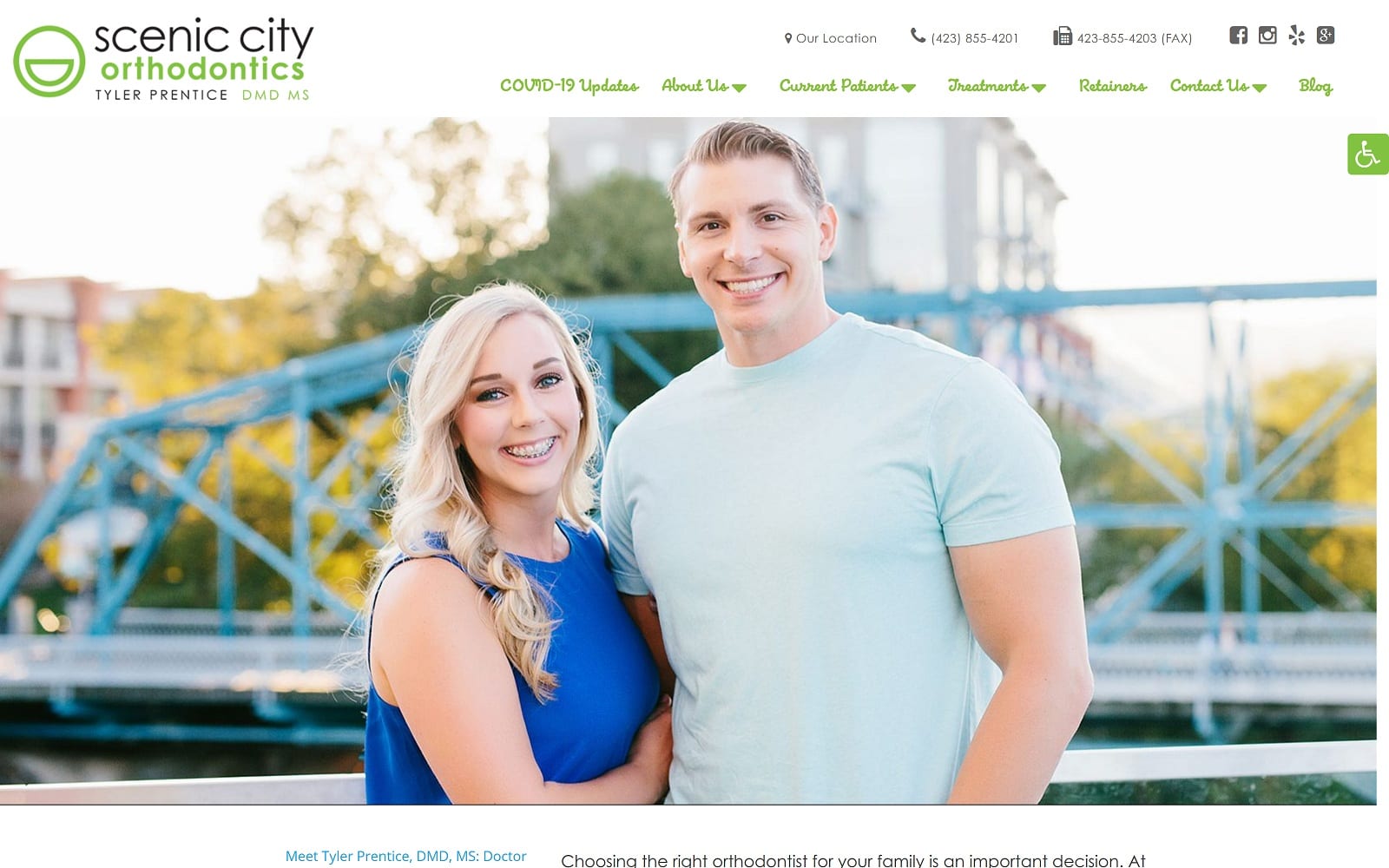 The screenshot of scenic city orthodontics sceniccityortho. Com dr. Tyler prentice website