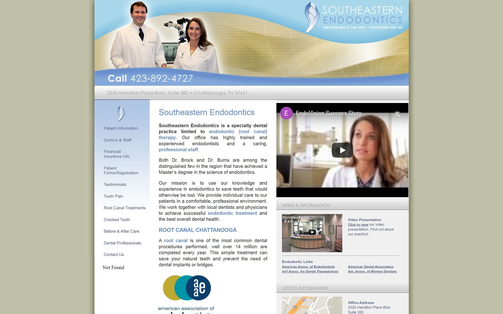 The screenshot of southeastern endodontics seendo. Net website