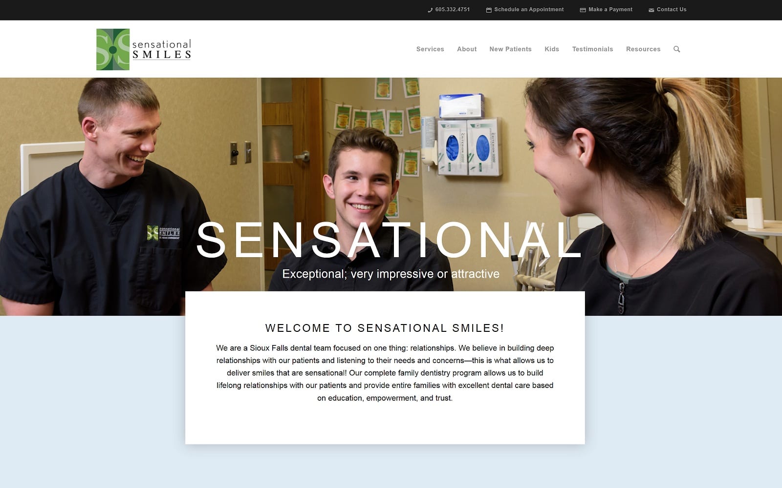 The screenshot of sensational smiles sensationalsmiles4u. Com website