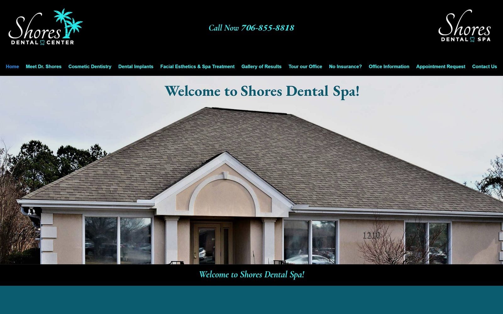 The screenshot of shores dental center shoresdentalcenteraugusta. Com dr. Tanya shores website