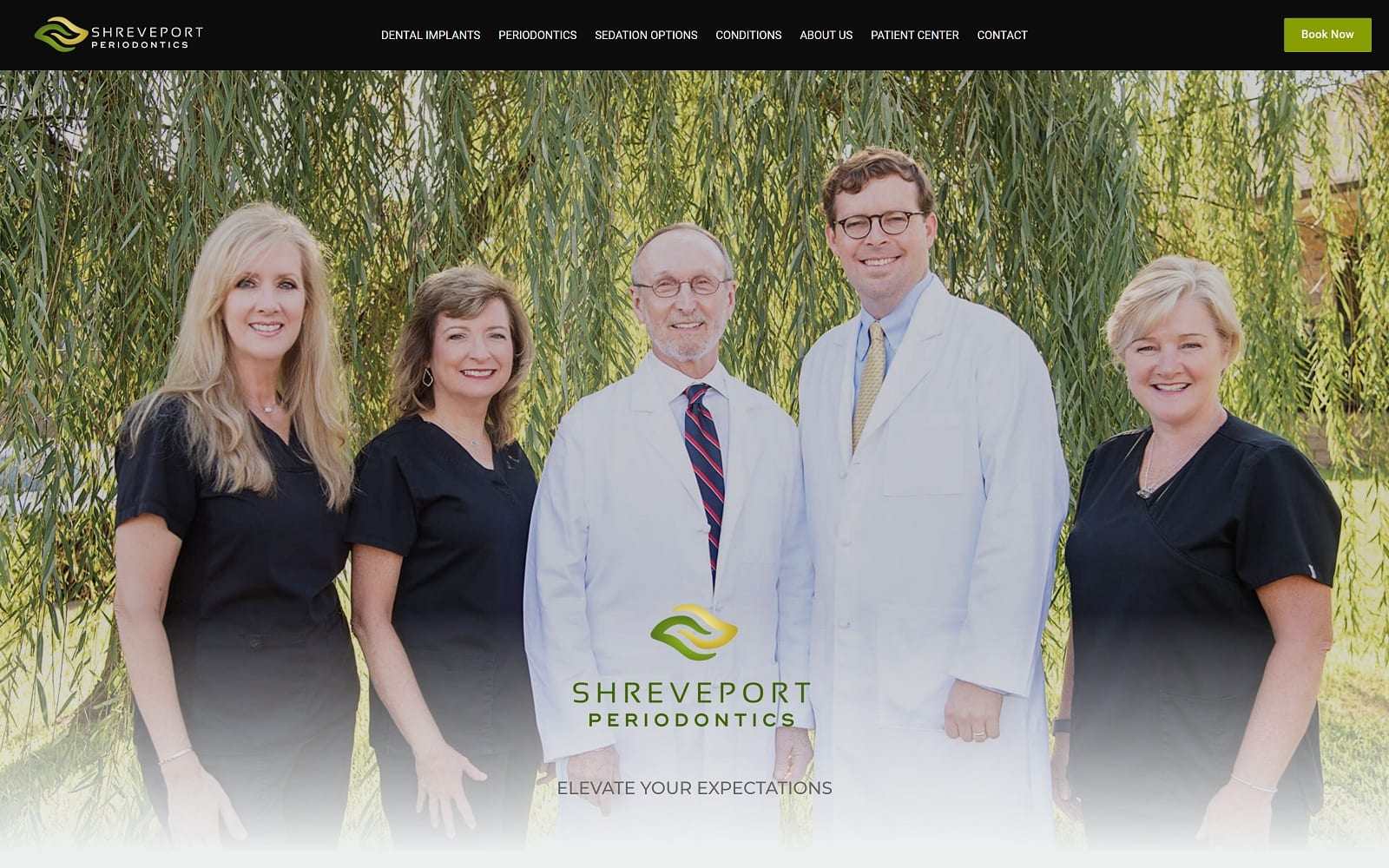 The screenshot of shreveport periodontics shreveperio. Com website