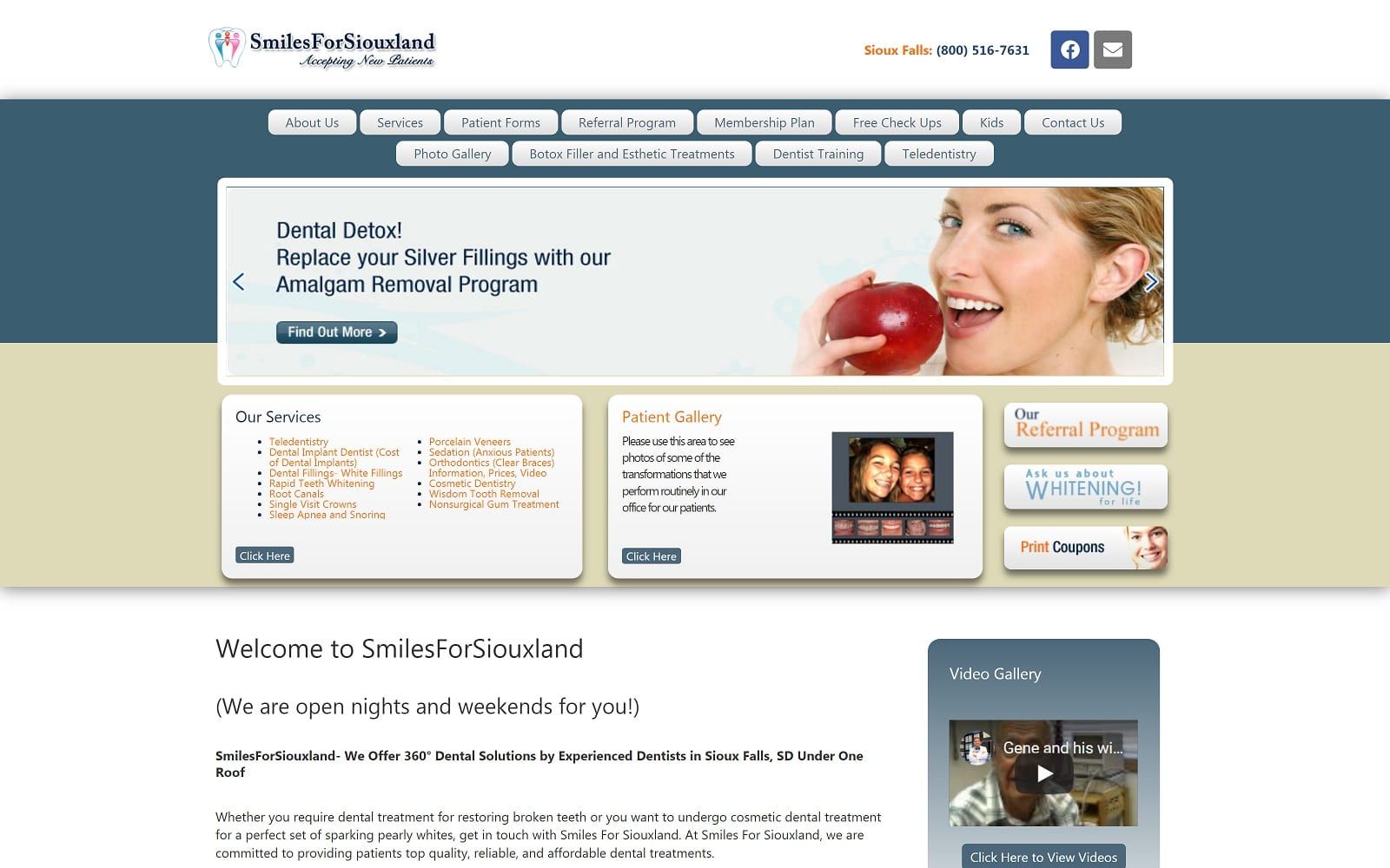 The screenshot of smiles for siouxland smilesforsiouxland. Com website