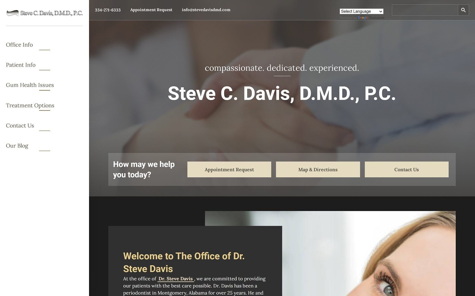 The screenshot of davis steve c dmd pc stevedavisdmd. Com website