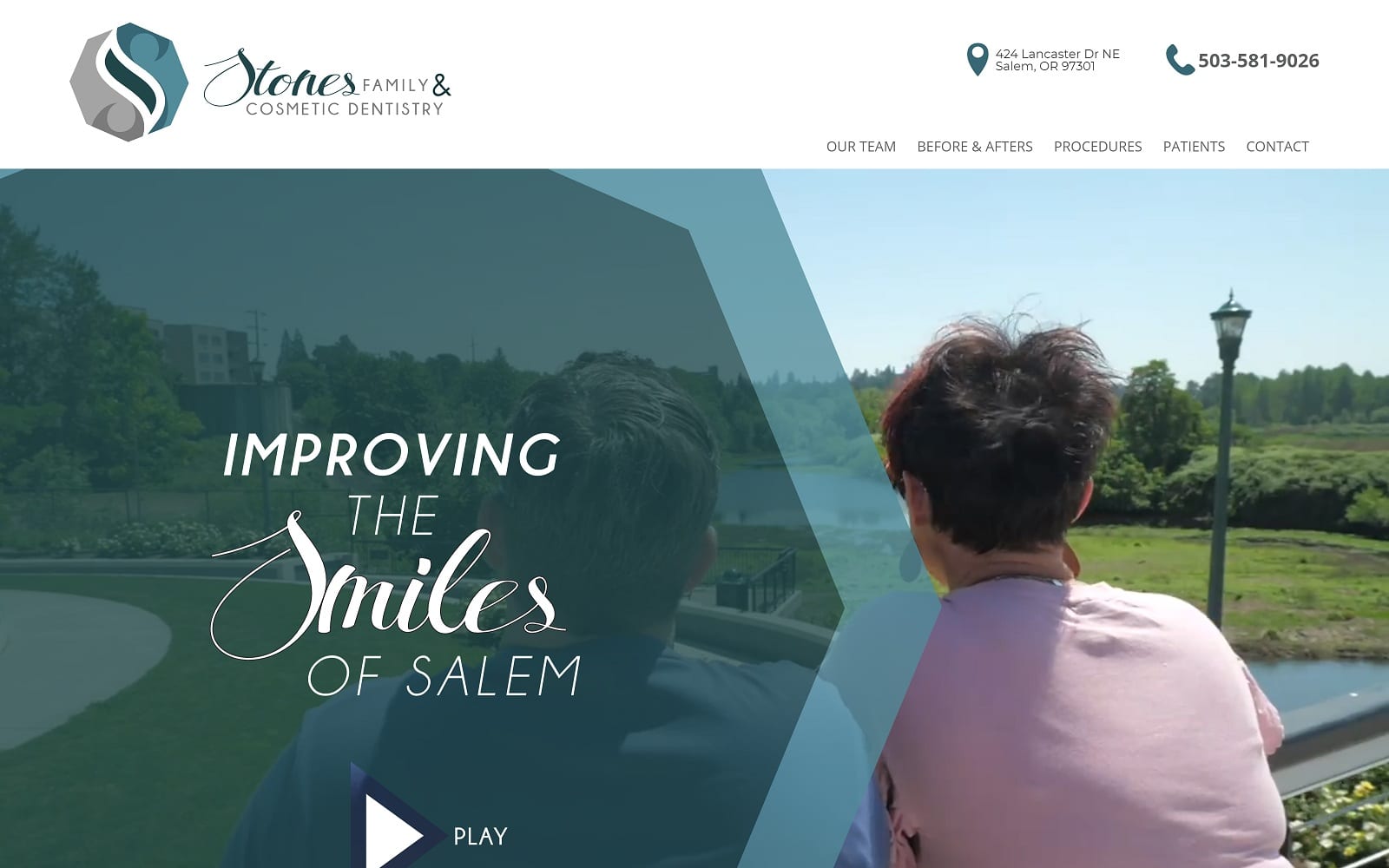 The screenshot of stones family & cosmetic dentistry stonesfamilydental. Com website