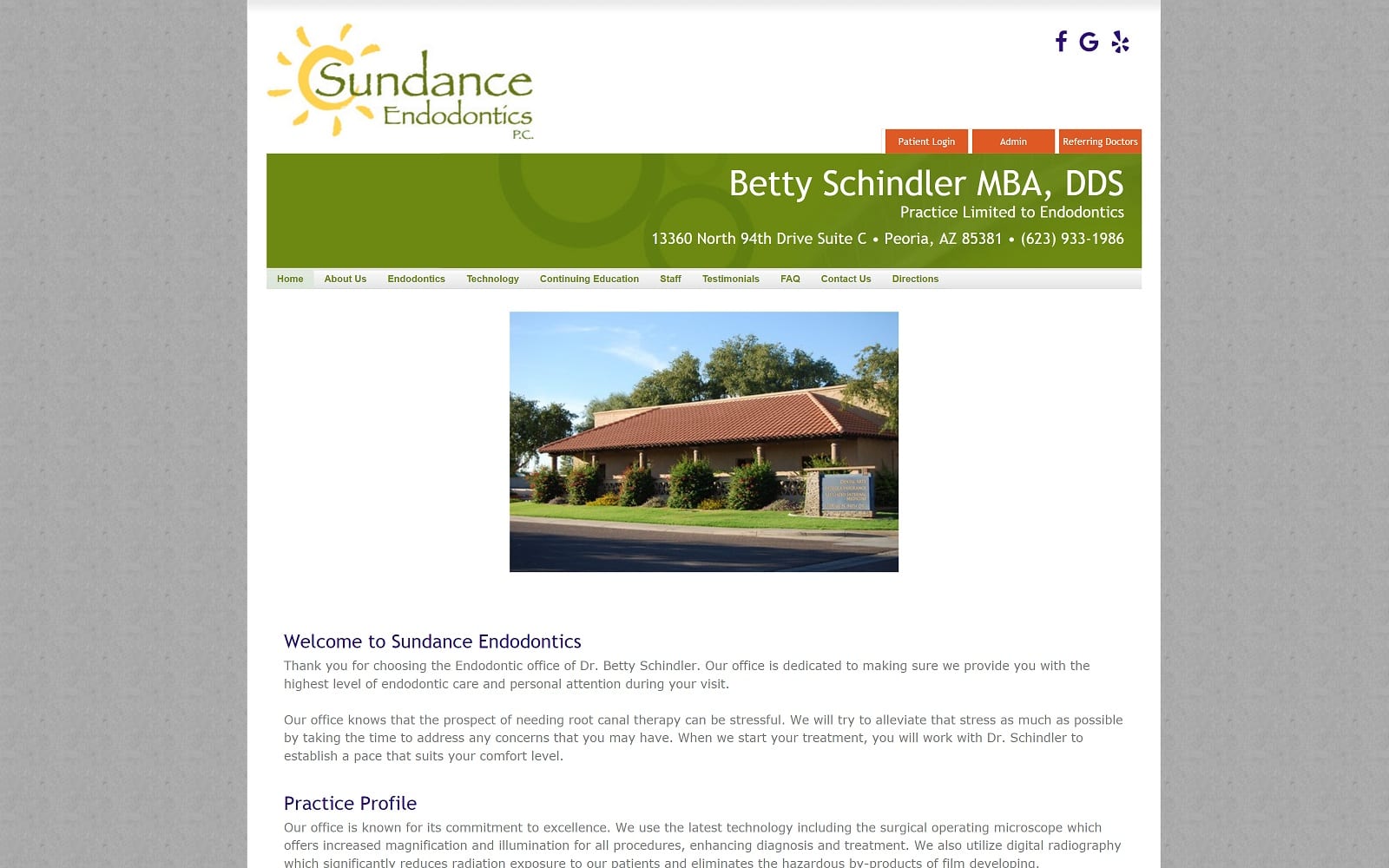 The screenshot of sundance endodontics sundanceendo. Com dr. Betty schindler website