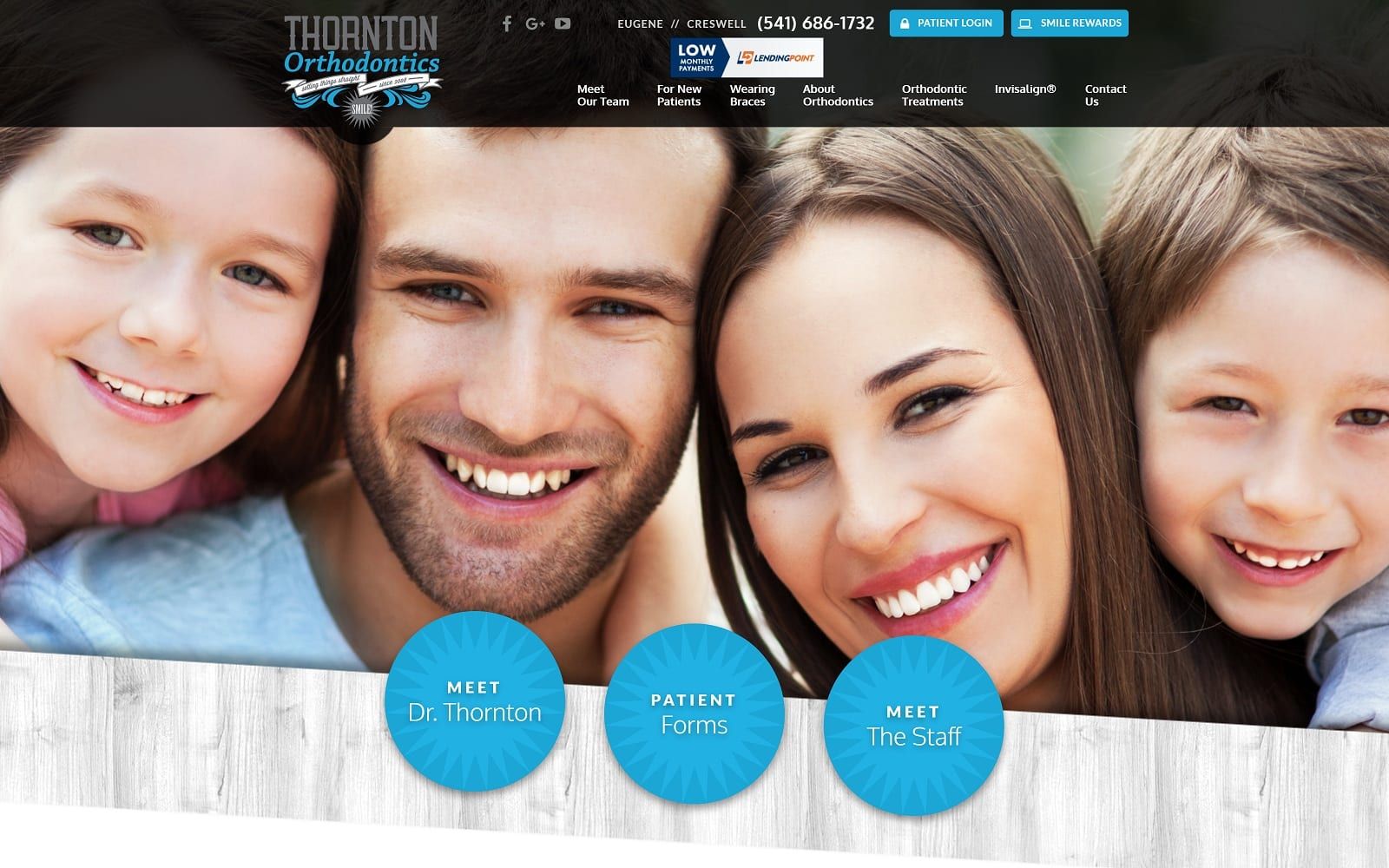 The screenshot of thornton orthodontics thornton-ortho. Com dr. Benjamin thornton website