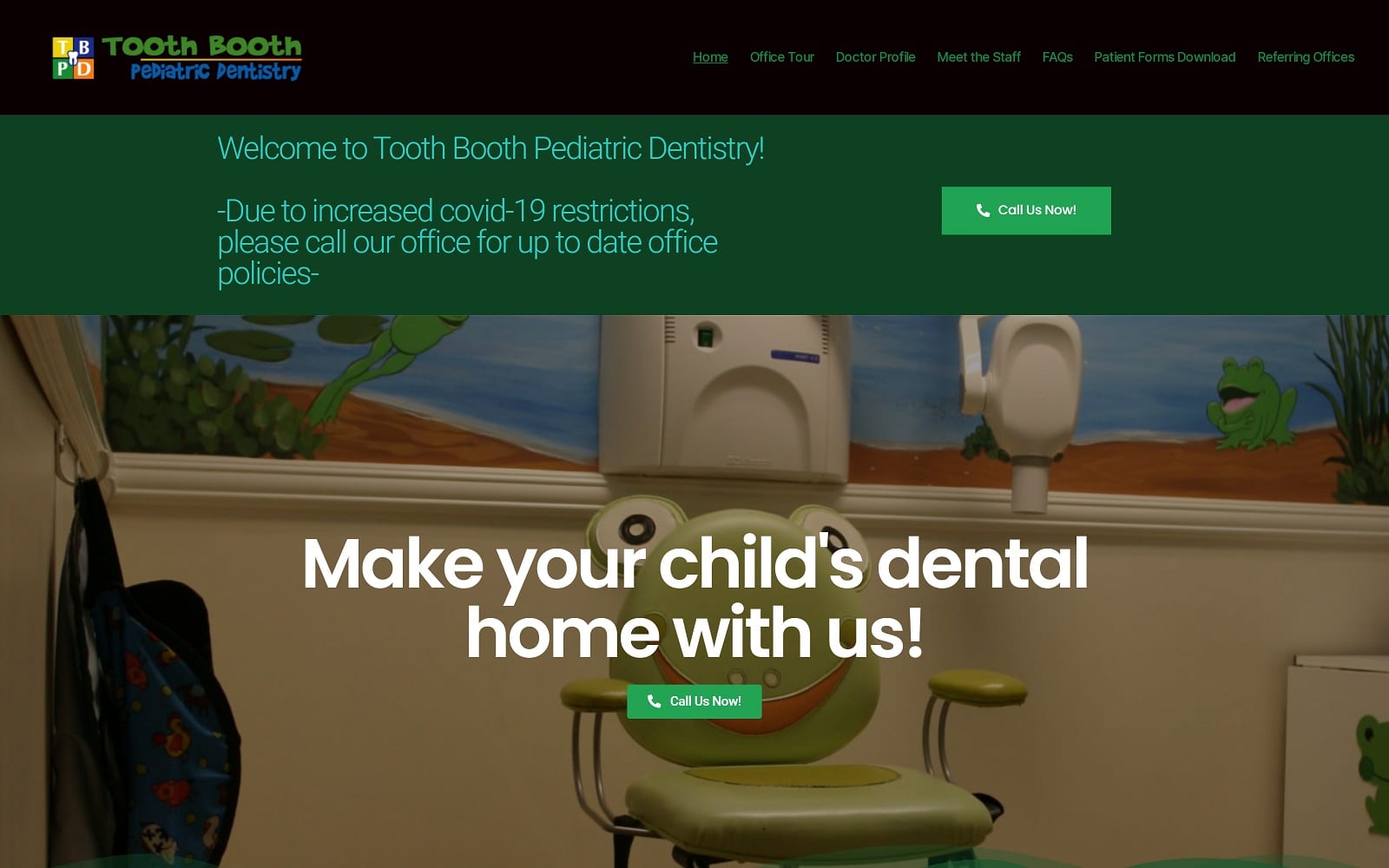 The screenshot of tooth booth pediatric dentistry toothboothkids. Com dr. Tom lam website