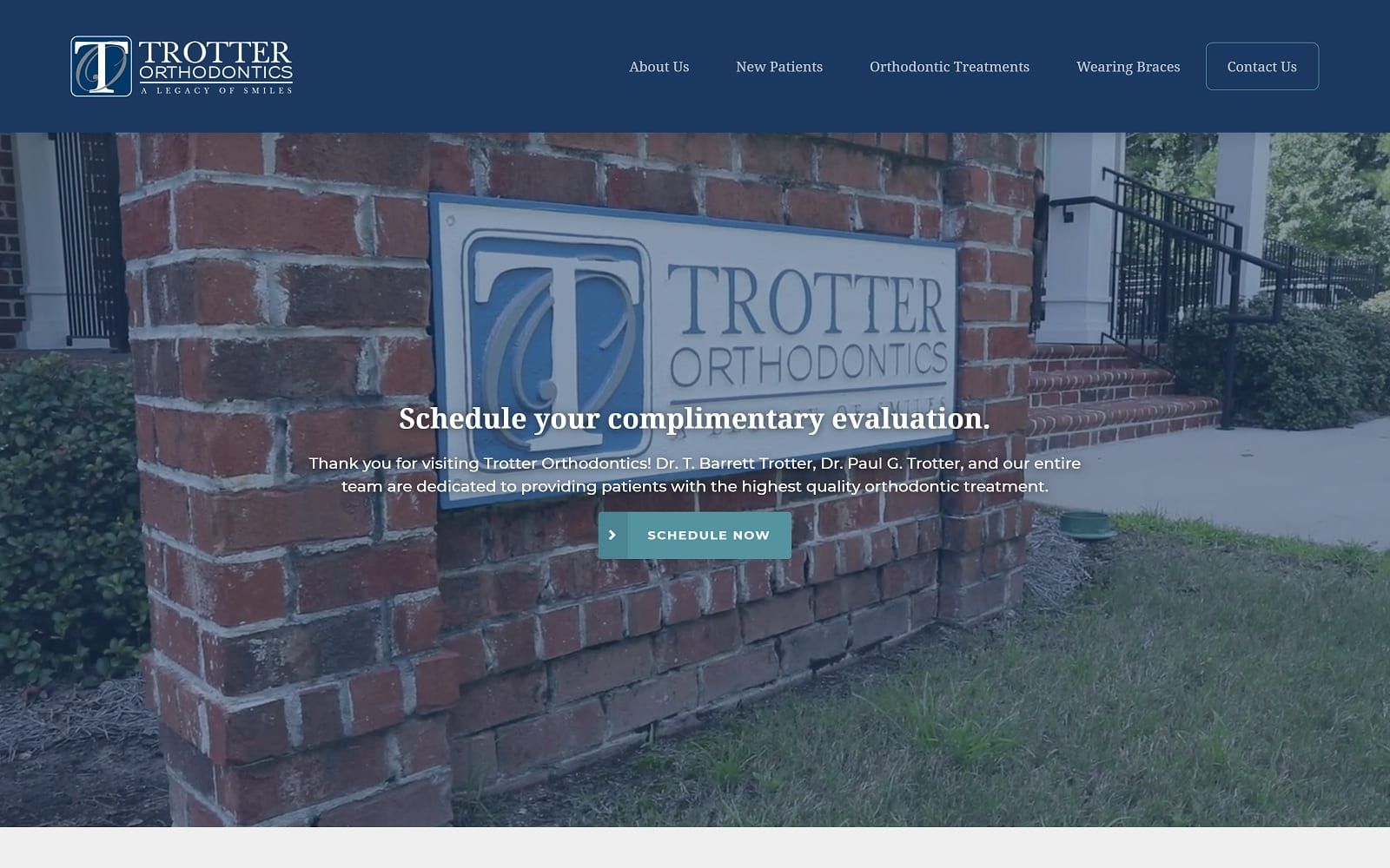 The screenshot of trotter orthodontics trotterorthoaugusta. Com website