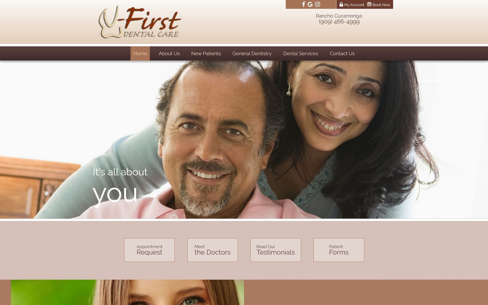 The screenshot of u - first dental care ufirstdentalcare. Com dr. Magaly velasquez website