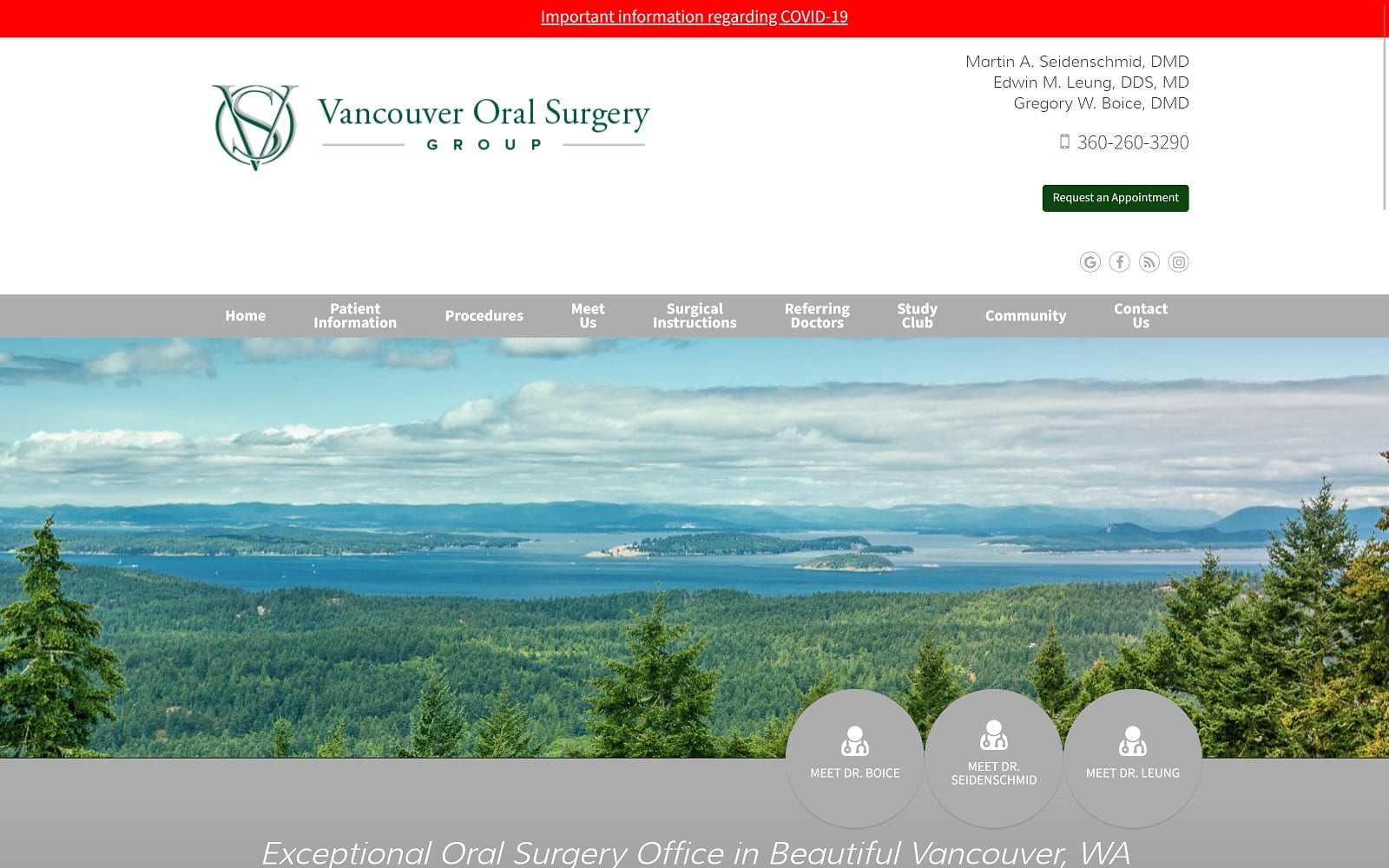 The screenshot of vancouver oral surgery group vancouveroralsurgerygroup. Com website