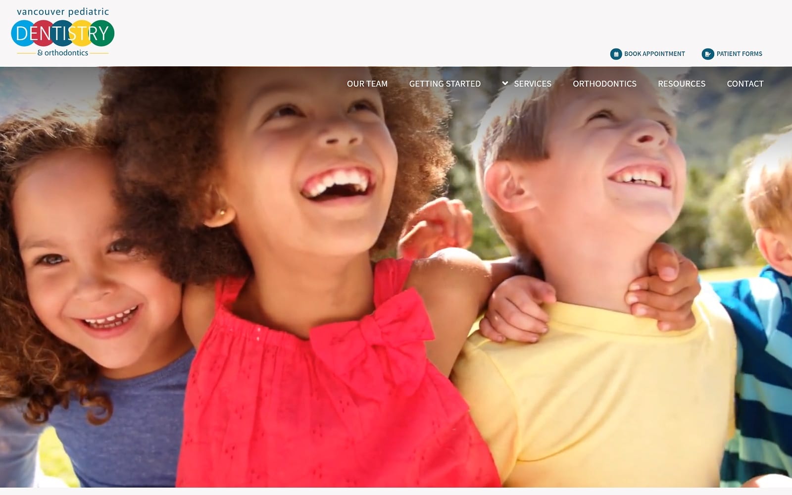 The screenshot of vancouver pediatric dentistry vancouverpediatricdentistry. Com website