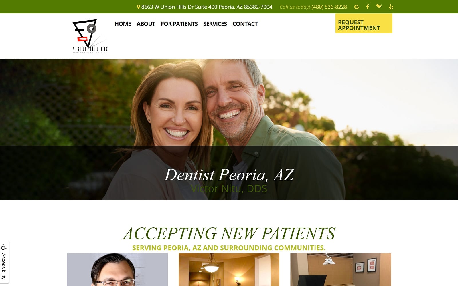 The screenshot of victor nitu dds victornitudds. Com website