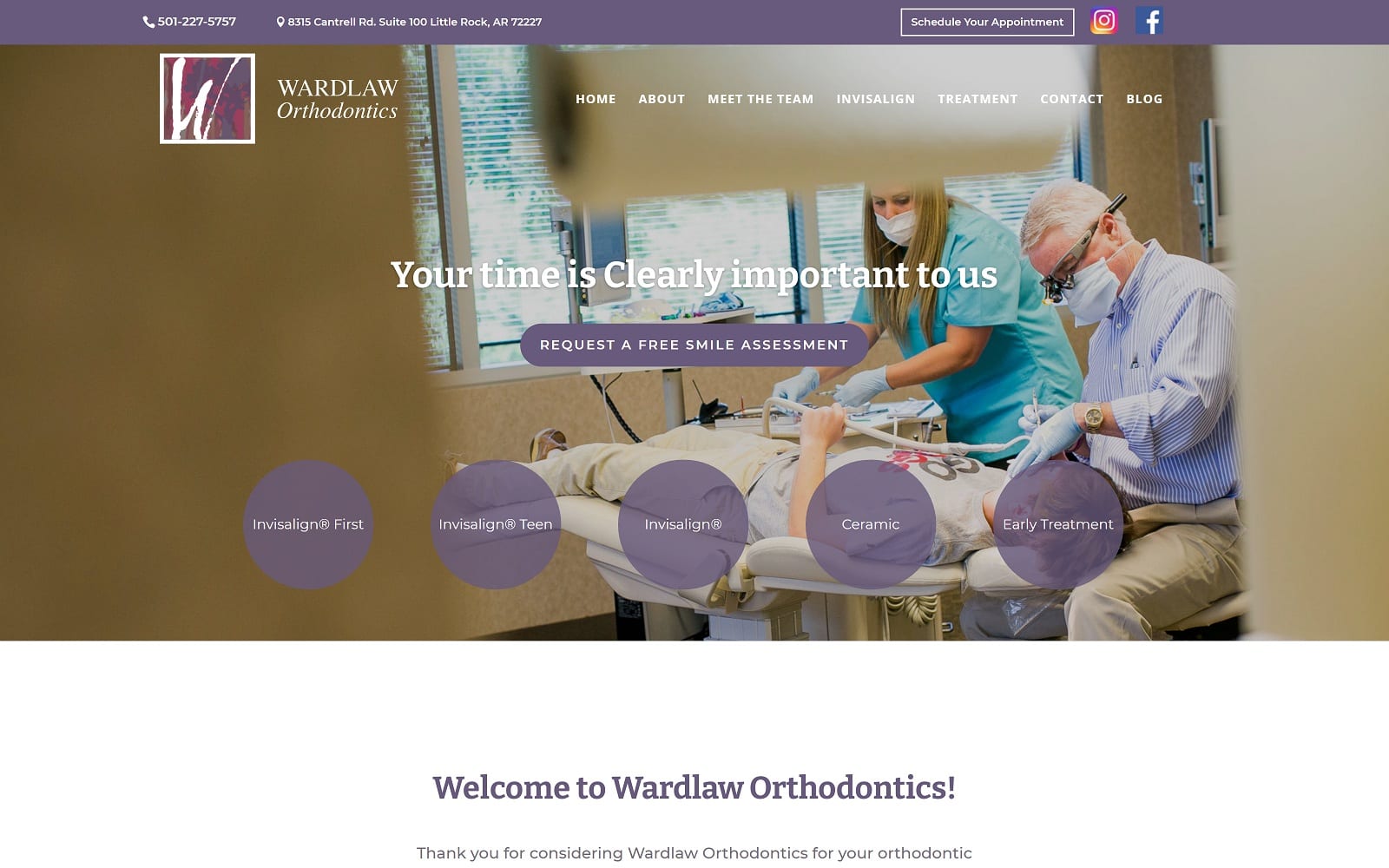 The screenshot of wardlaw orthodontics - david wardlaw dds, ms wardlawortho. Com website