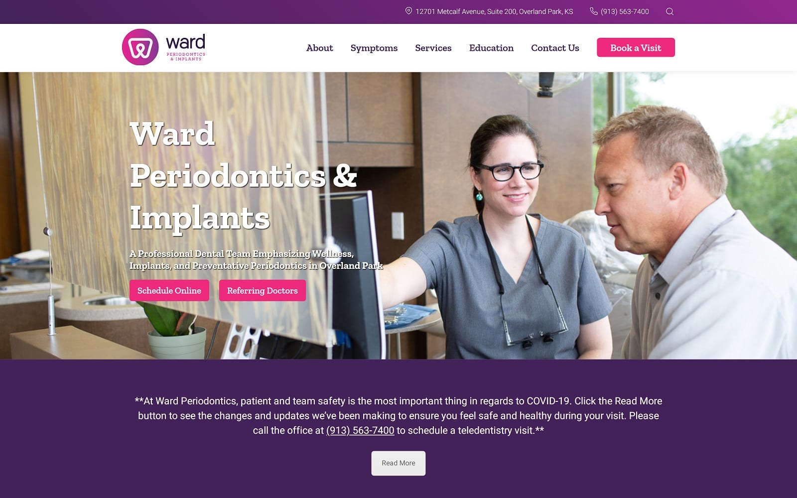 The screenshot of ward periodontics wardperio. Com website