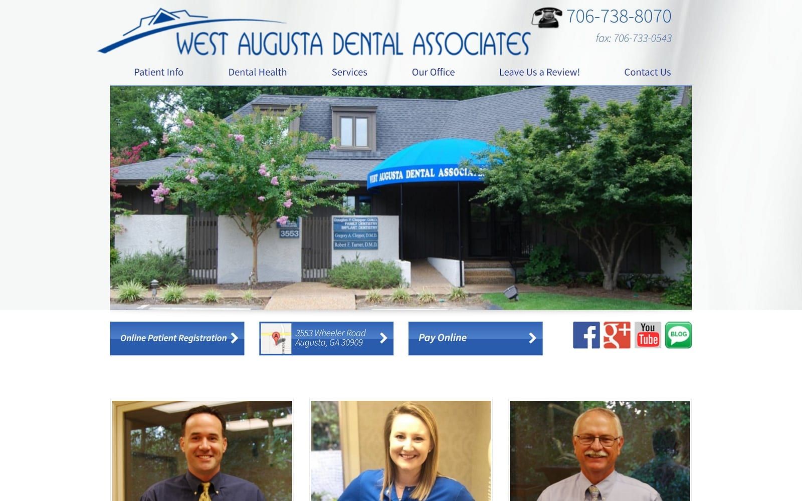 The screenshot of west augusta dental associates westaugustadental. Com website