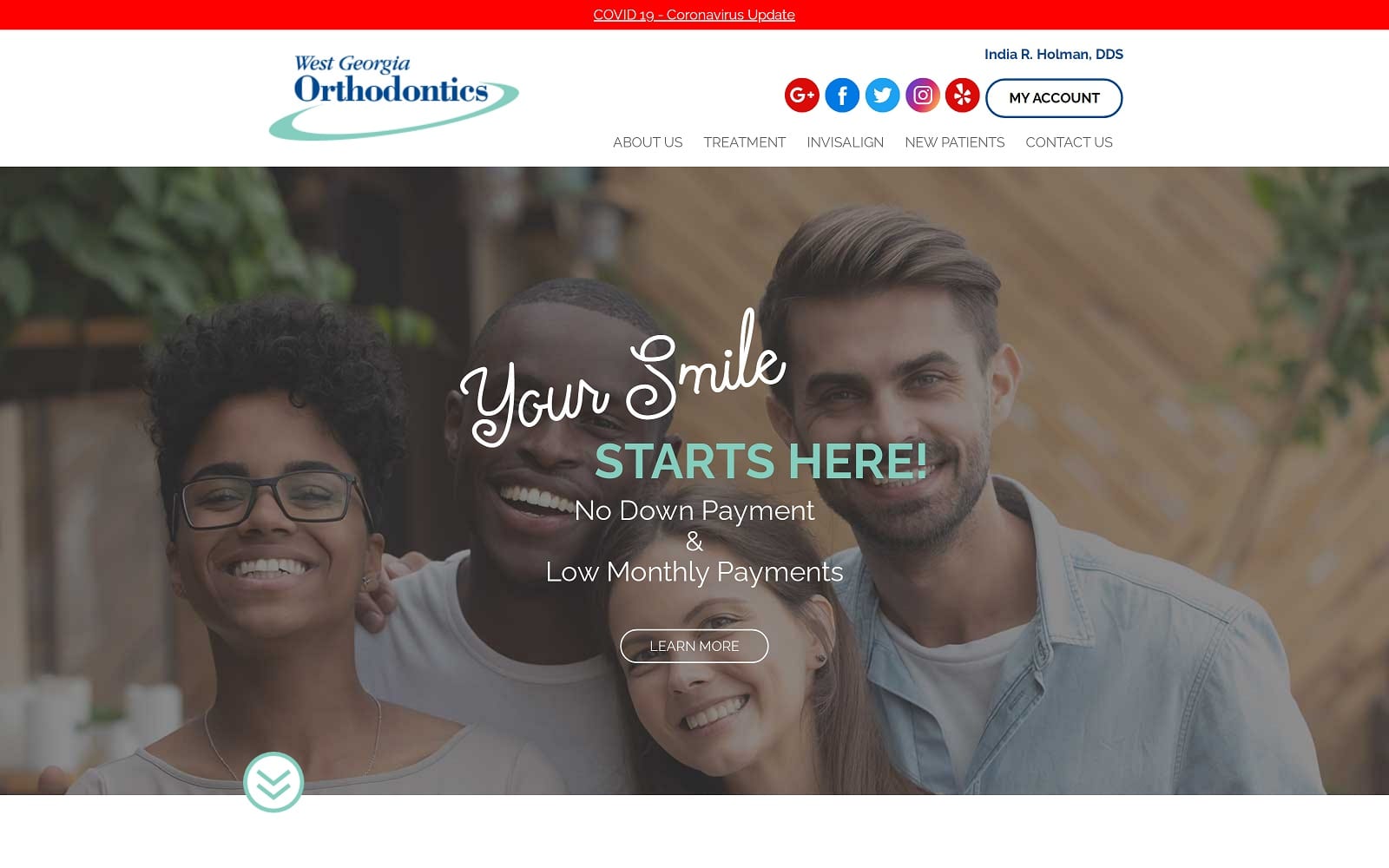 The screenshot of west georgia orthodontics westgeorgia4braces. Com website