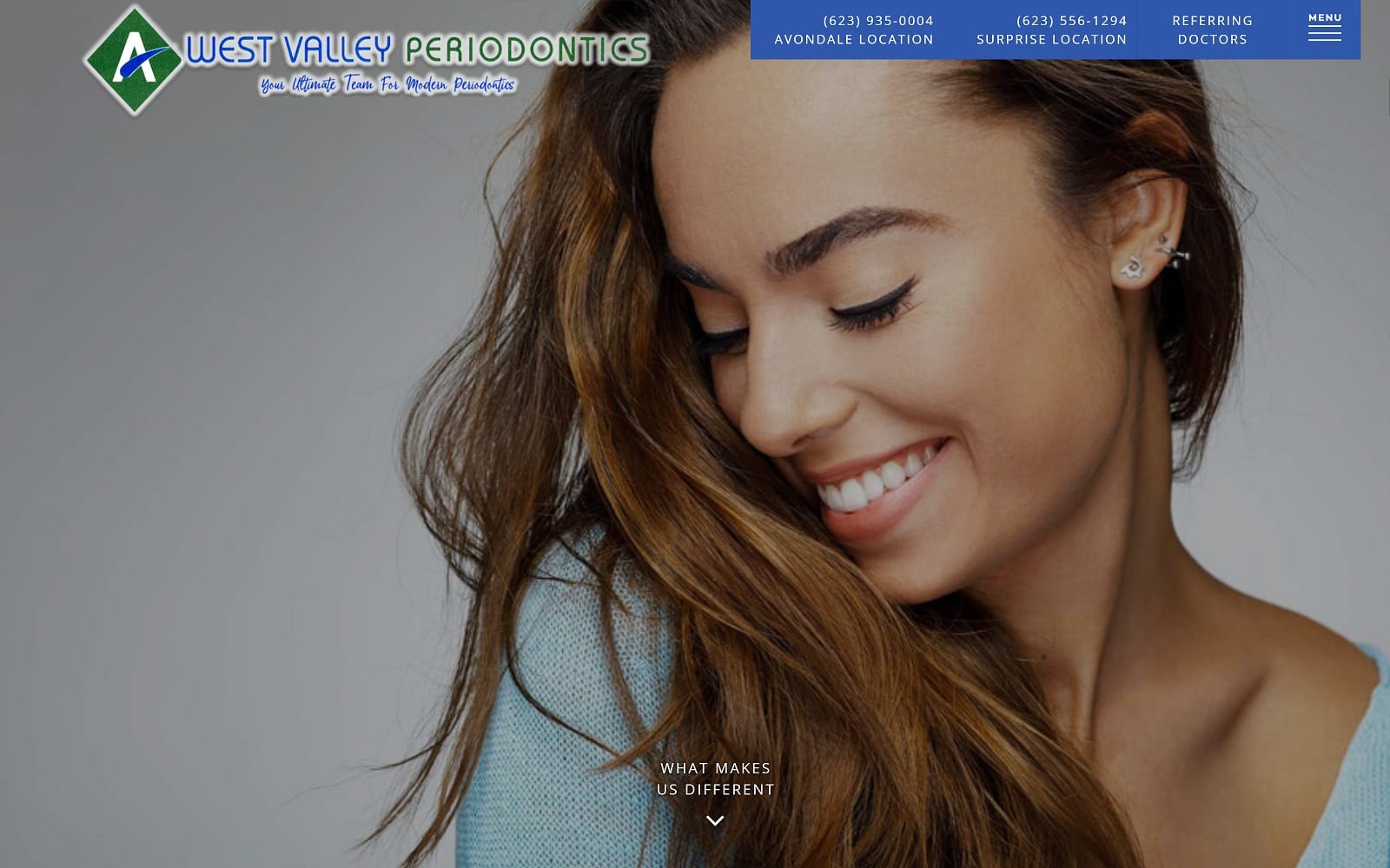 The screenshot of west valley periodontics: bohra aziz dds westvalleyperio. Com website