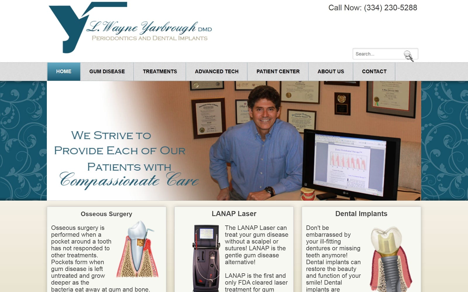 The screenshot of l. Wayne yarbrough dmd yarbroughperiodontics. Com website