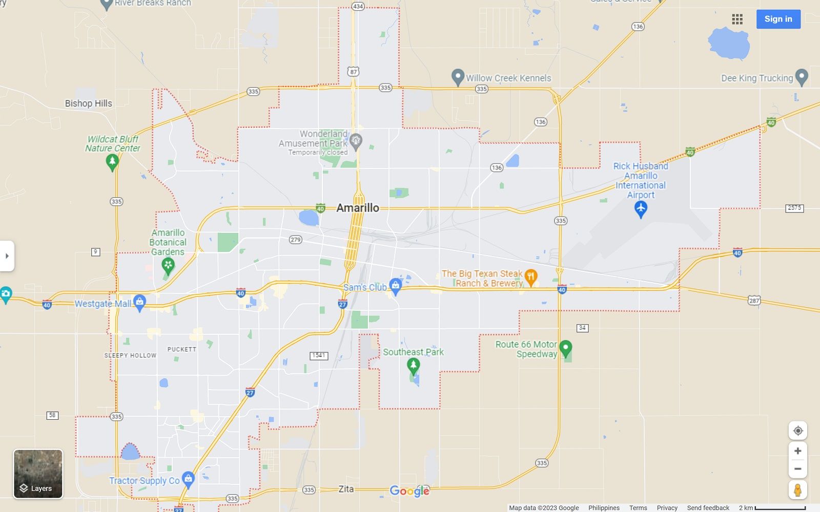 Amarillo TX map
