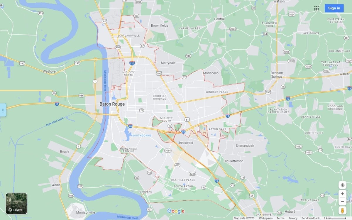 Baton Rouge Louisiana map