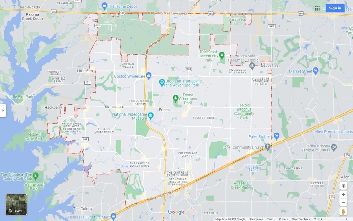 Frisco TX map