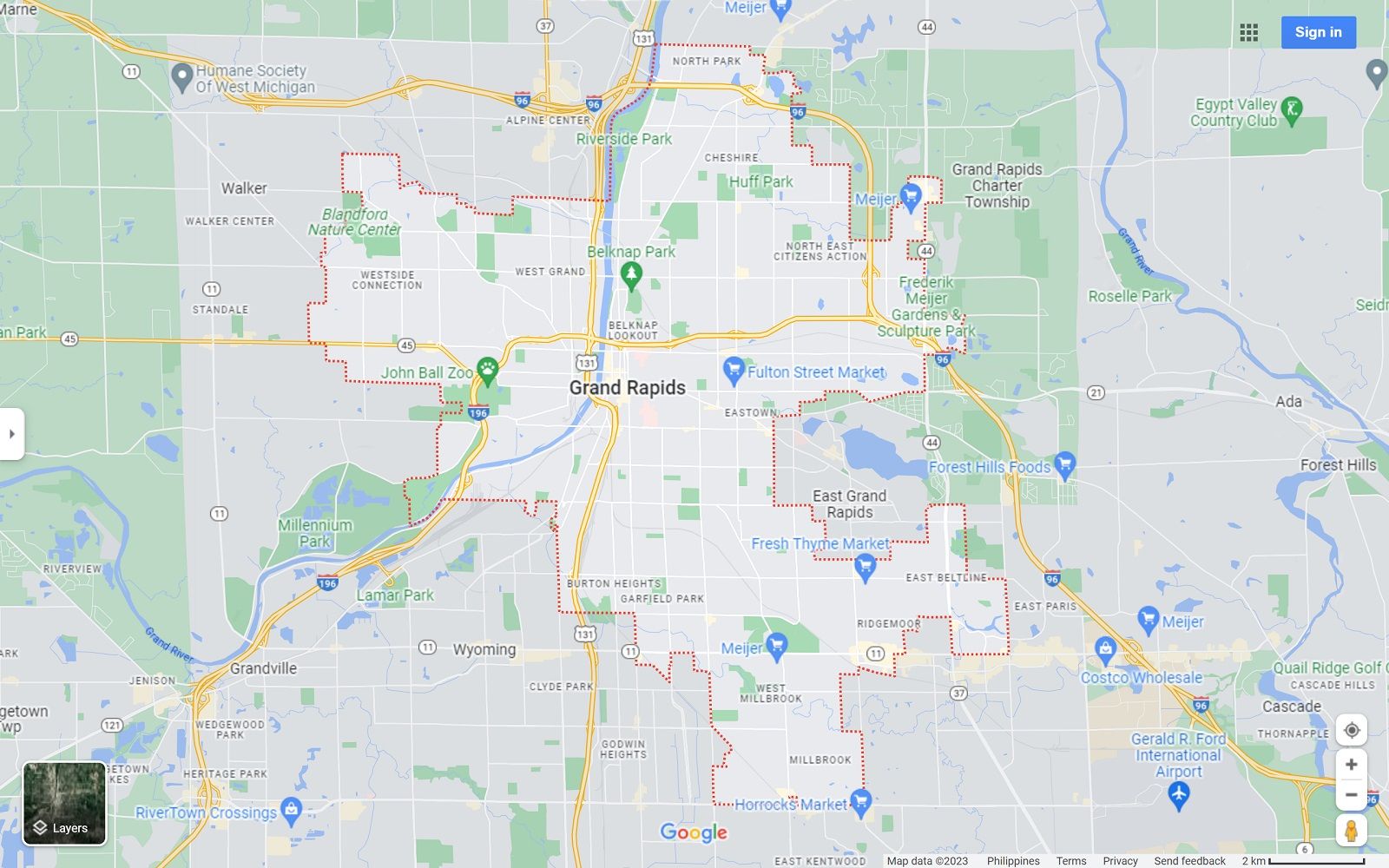 Grand Rapids MI map