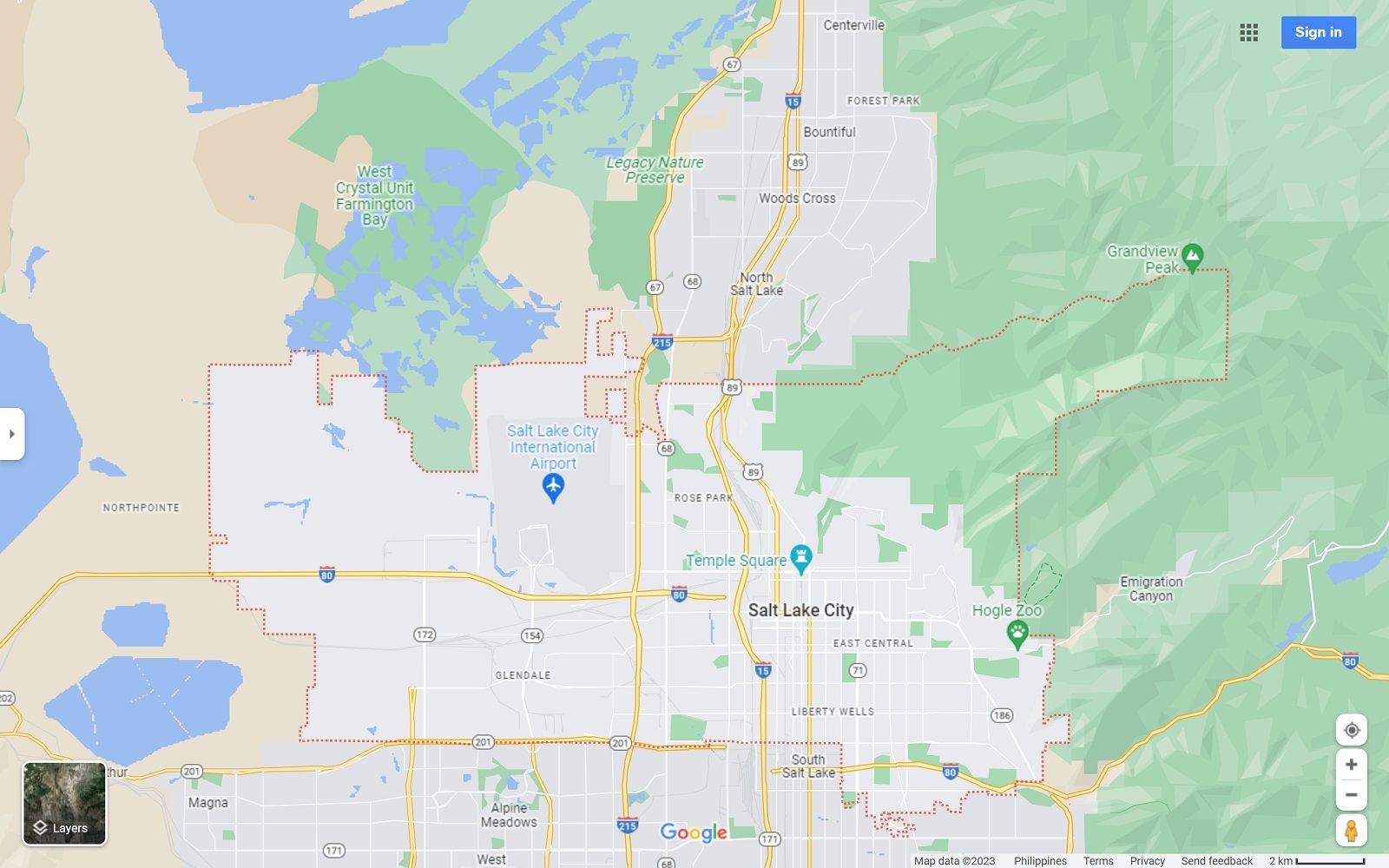 Salt Lake City UT map