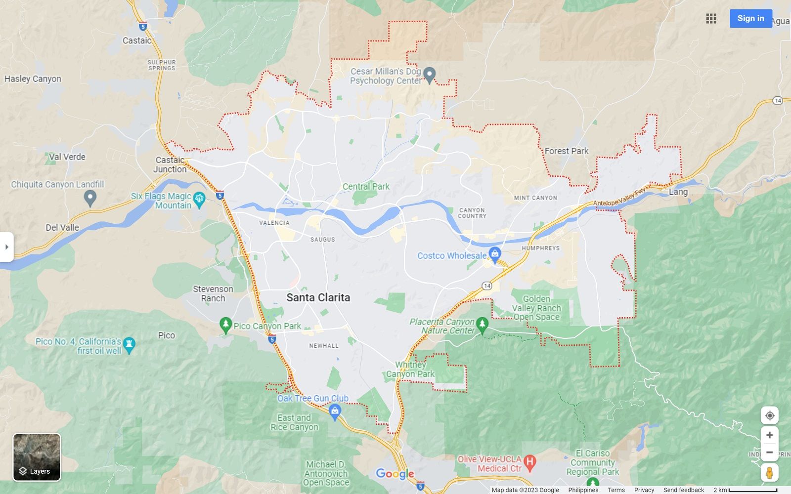 Santa Clarita CA map