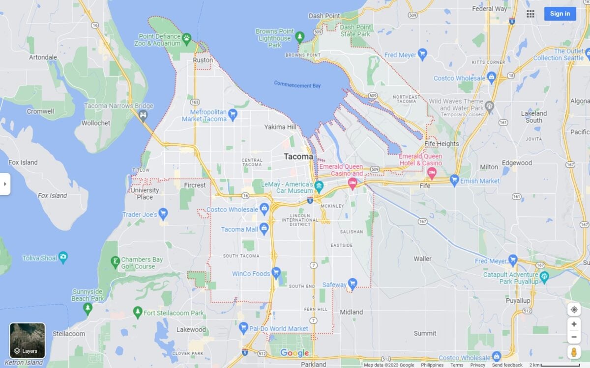 Tacoma WA map