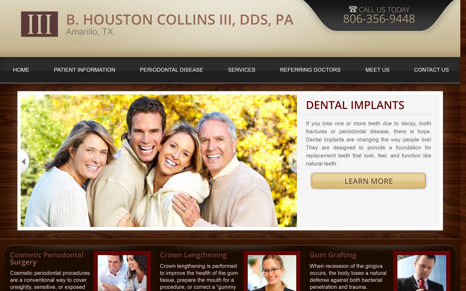 The screenshot of collins iii b houston dds amarilloperio. Com website