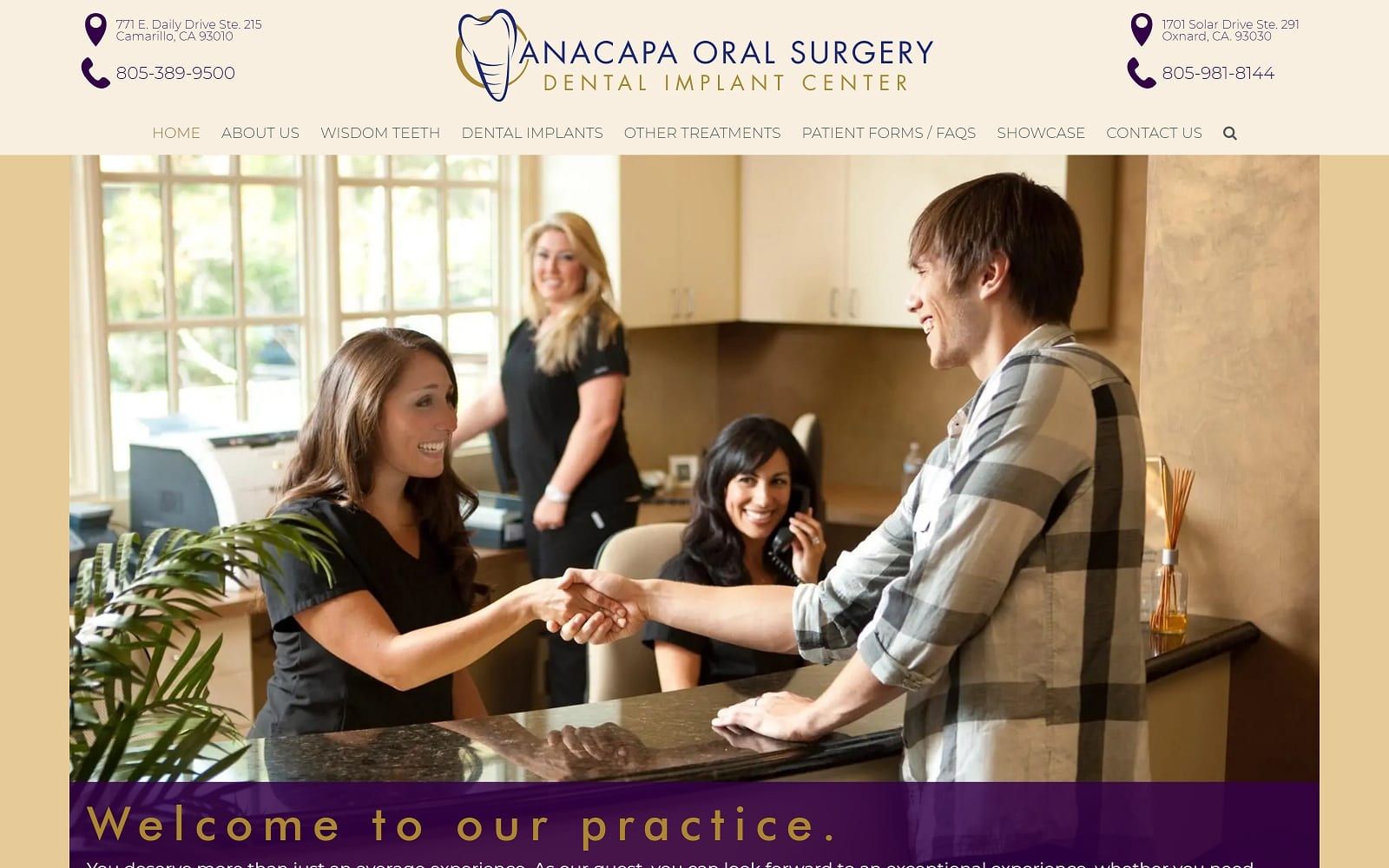 The screenshot of anacapa oral surgery anacapaoralsurgery. Com website