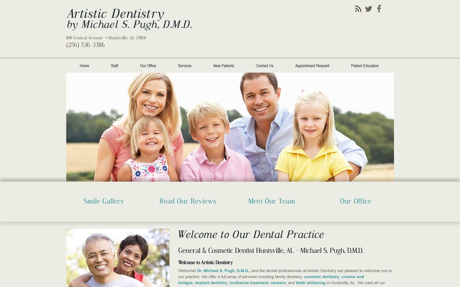 The screenshot of artistic dentistry: michael s pugh, dmd artisticdentistry. Net website