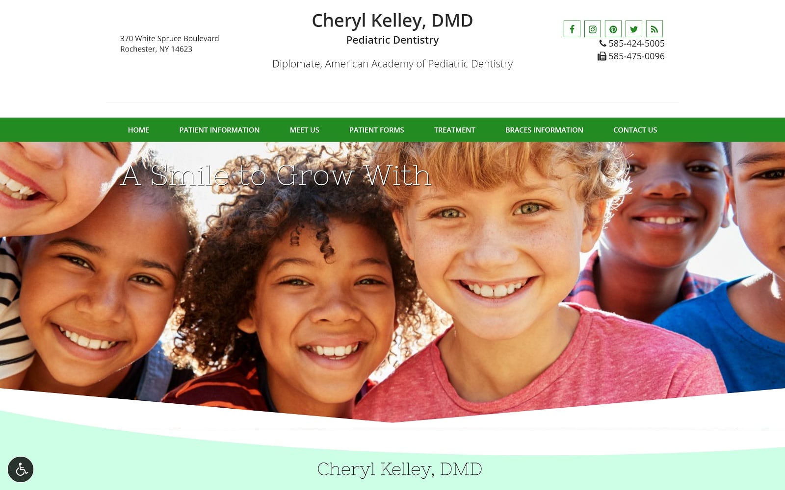 The screenshot of cheryl kelley dmd asmiletogrowwith. Com website