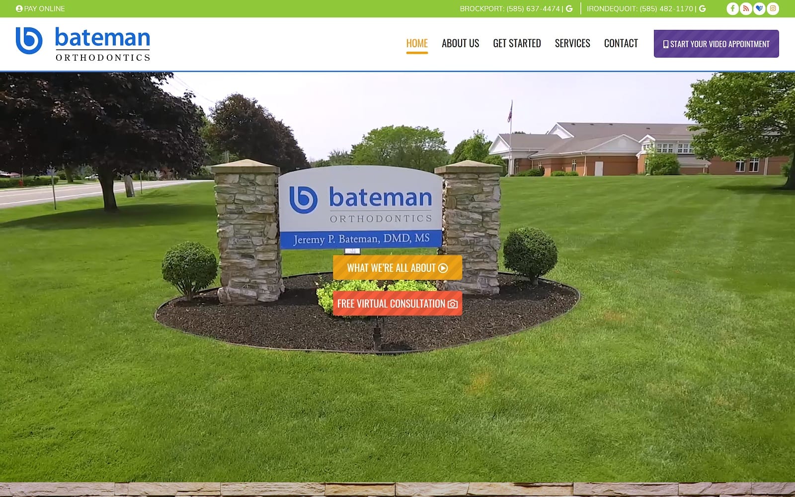 The screenshot of bateman orthodontics batemanorthodontics. Com dr. Jeremy bateman website