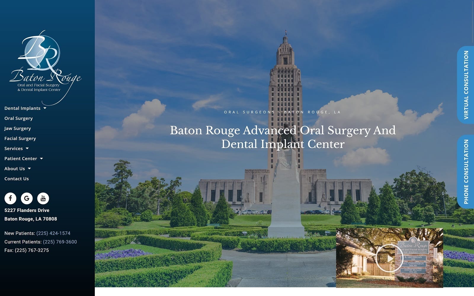 The screenshot of baton rouge oral and facial surgery batonrougeoms. Com website