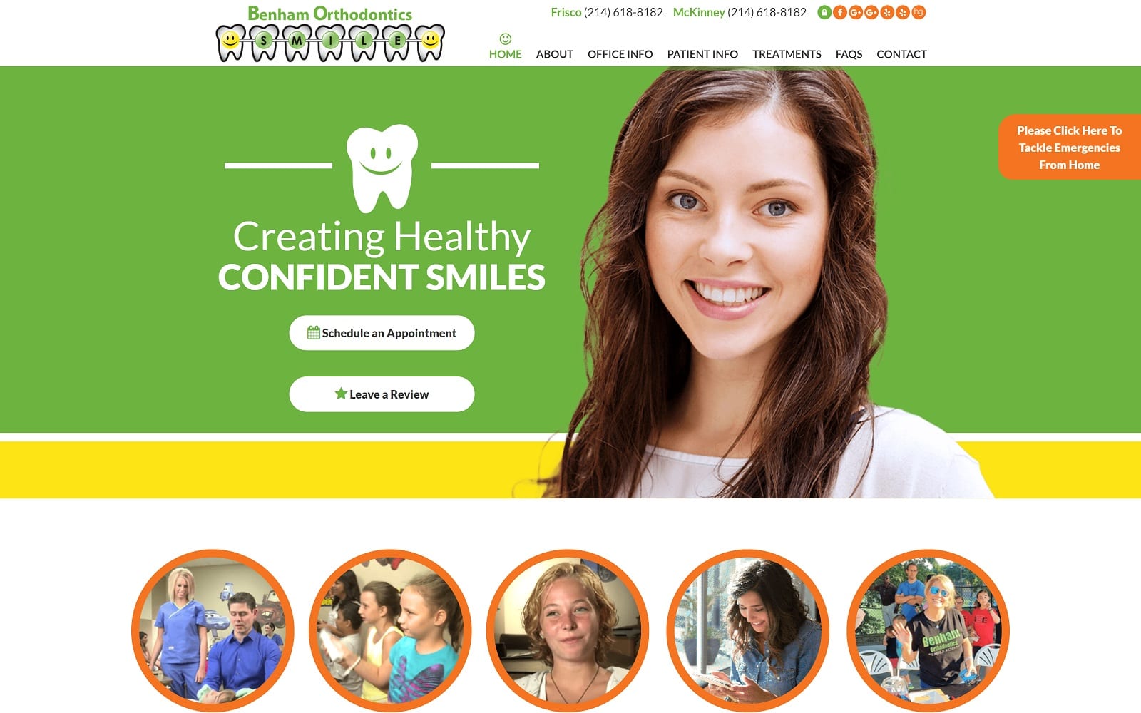 The screenshot of benham orthodontics benhamorthodontics. Com dr. Adam benham website