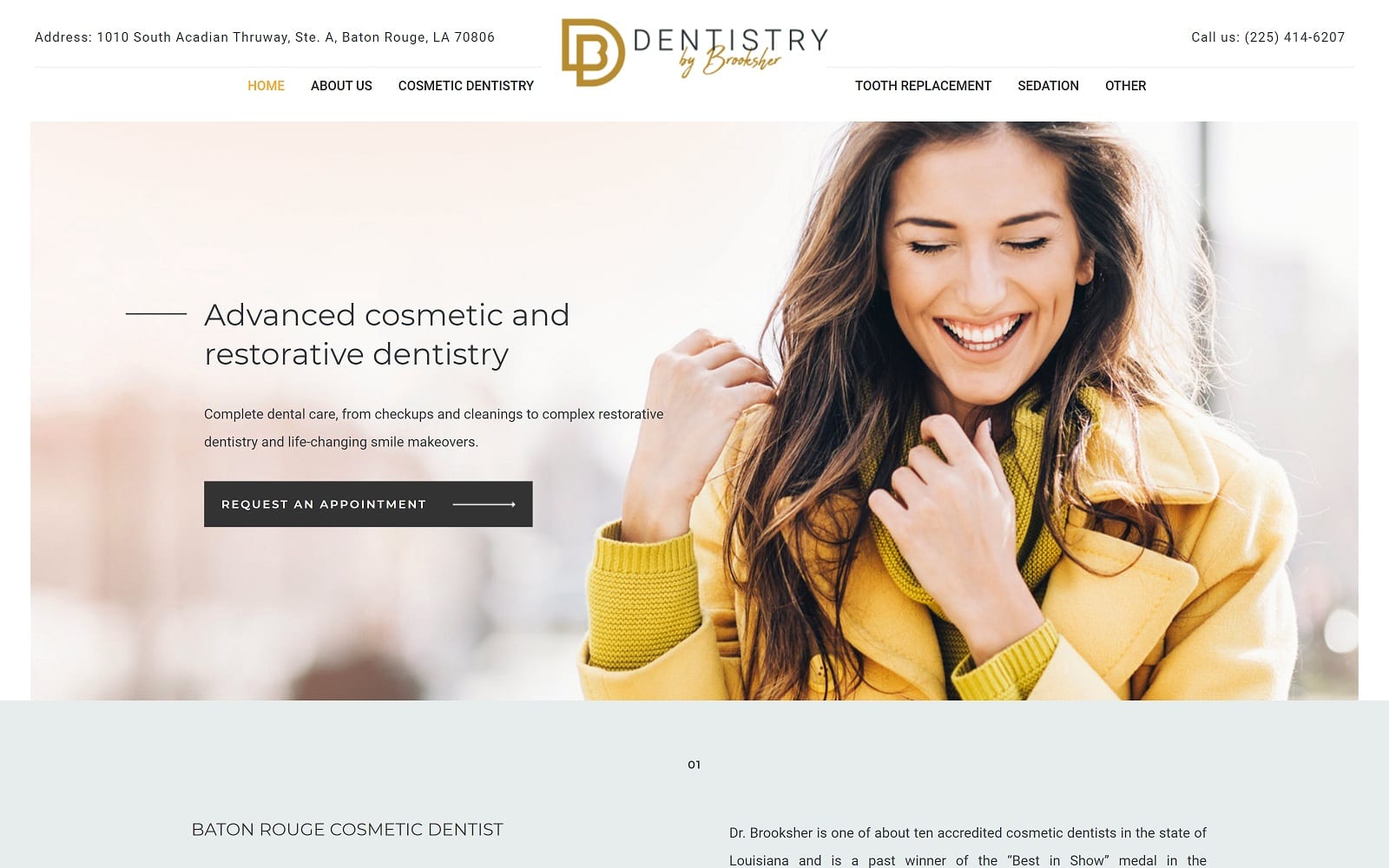 The Screenshot of Dentistry by Brooksher brooksher.com Dr. Brooksher Website