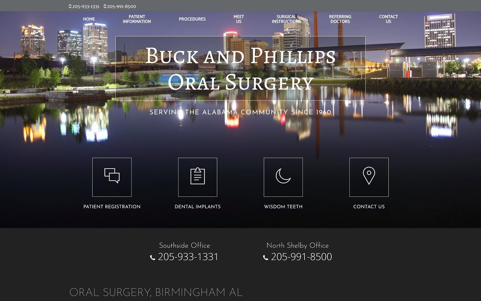 The screenshot of buck and phillips oral surgery buckoralsurgery. Com website
