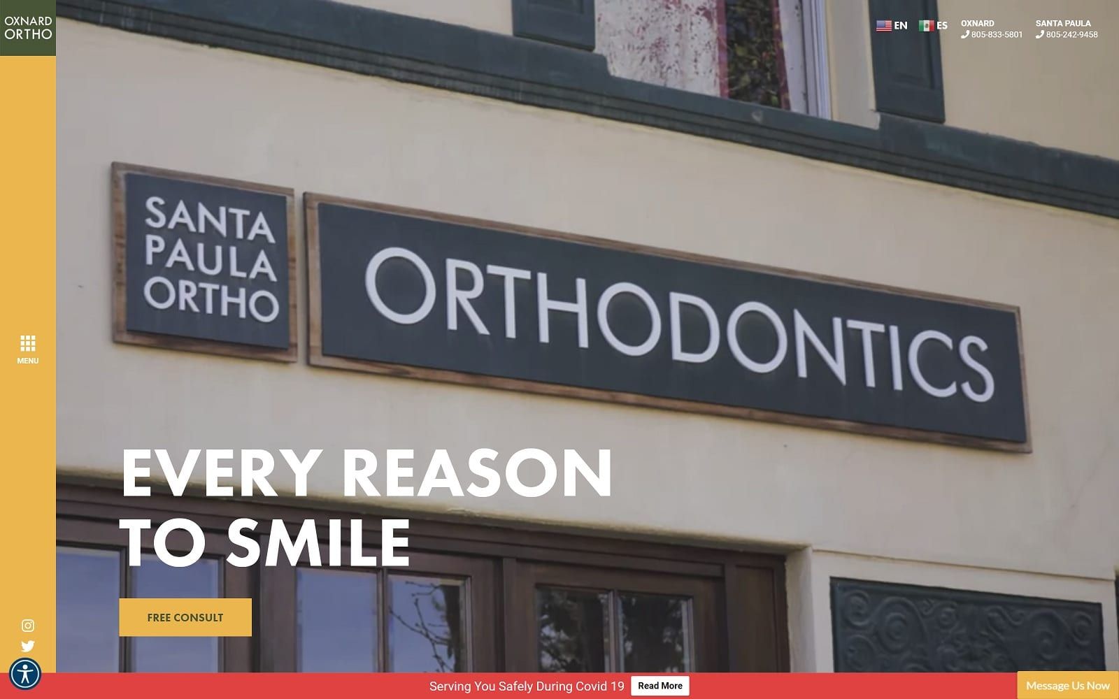 The screenshot of oxnard orthodontics caorthodontist. Com dr. Jared lee website