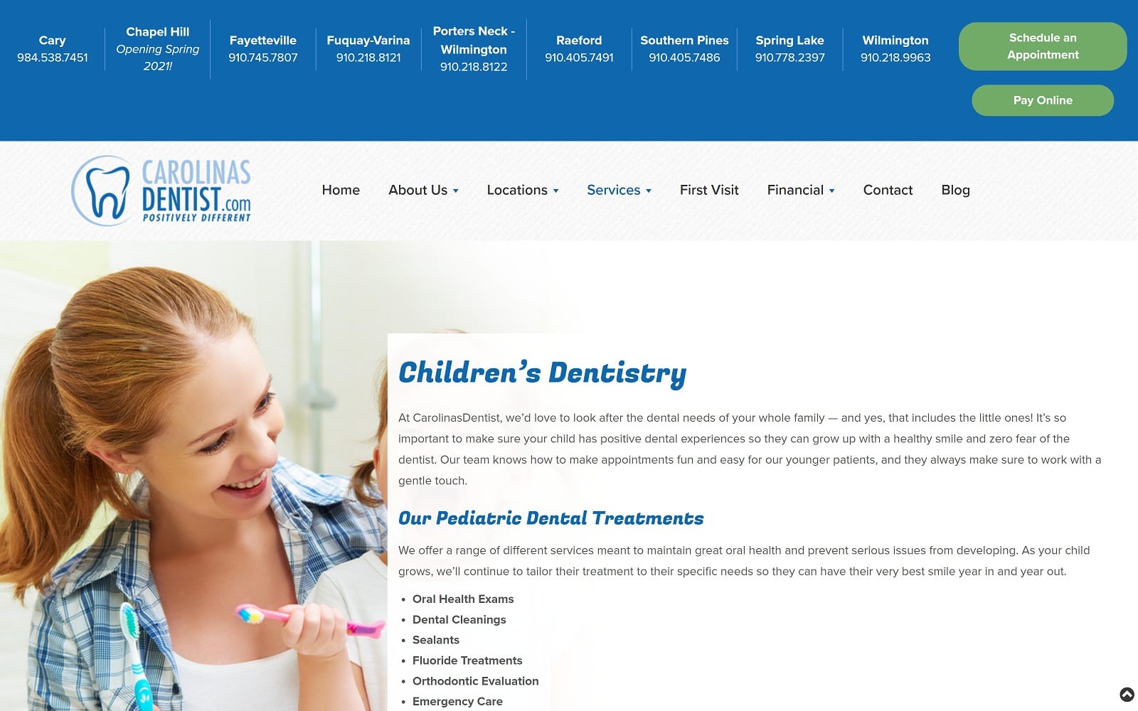 The screenshot of carolinasdentist carolinasdentist. Com website