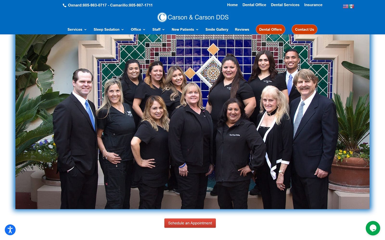 The screenshot of carson & carson dds carsondds. Com website