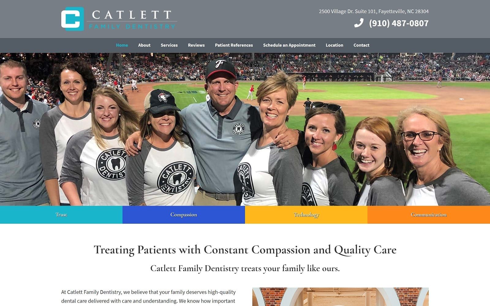 The screenshot of catlett family dentistry catlettdentistry. Com website
