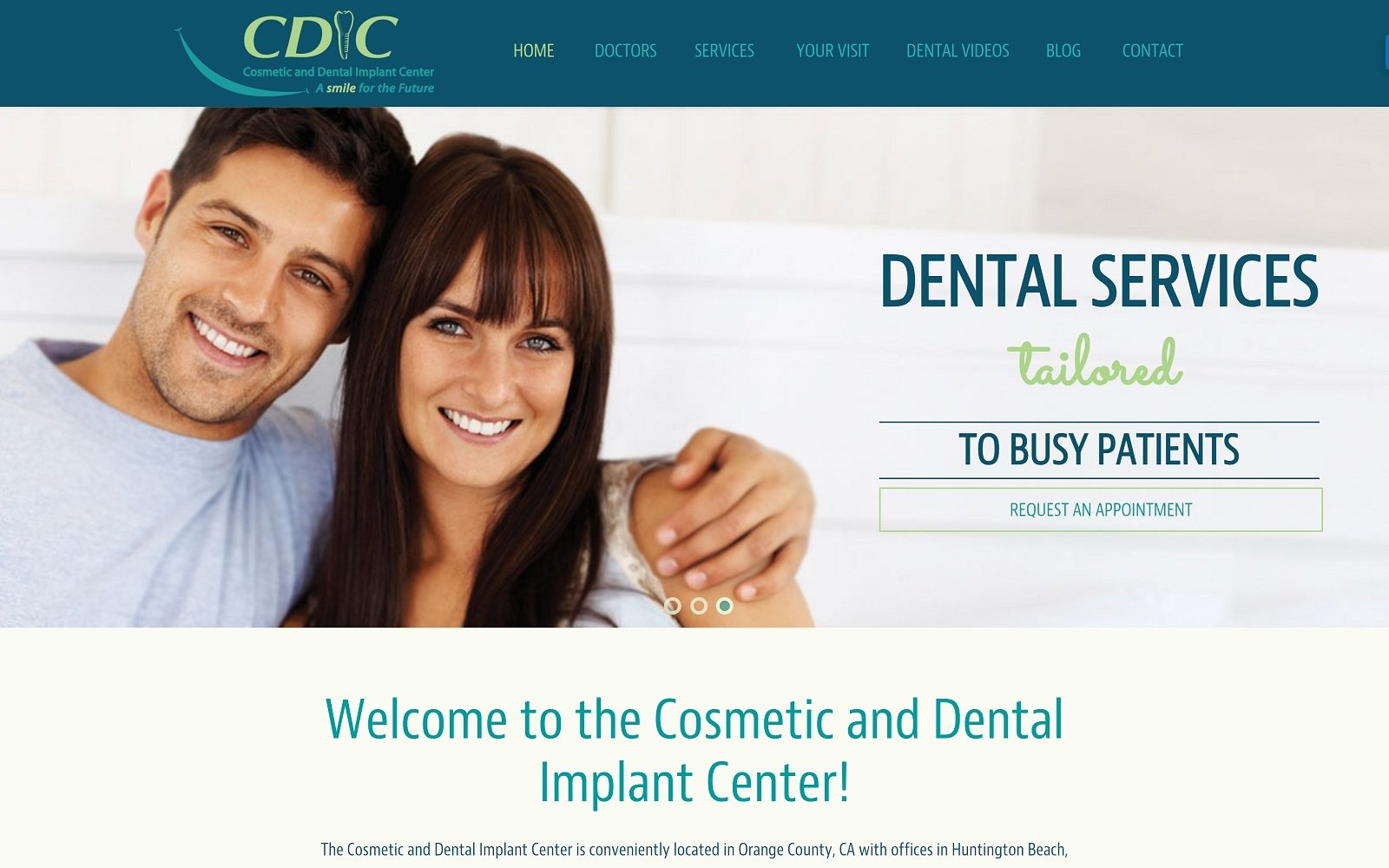 The screenshot of cosmetic and dental implant center cdicdental. Com website