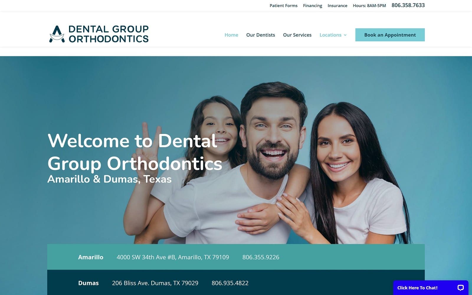The screenshot of dental group orthodontics dentalgrouporthodontics. Com dr. William osborn website