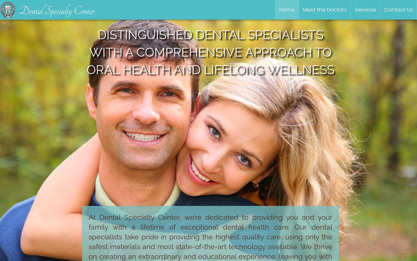 The screenshot of dental specialty center dentalspecialtycenter. Com website