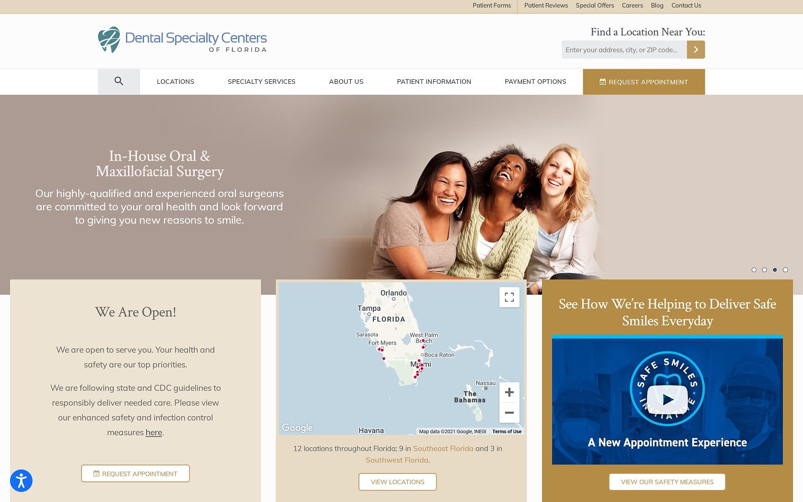 The screenshot of dental specialty center of cape coral dentalspecialtyflorida. Com website