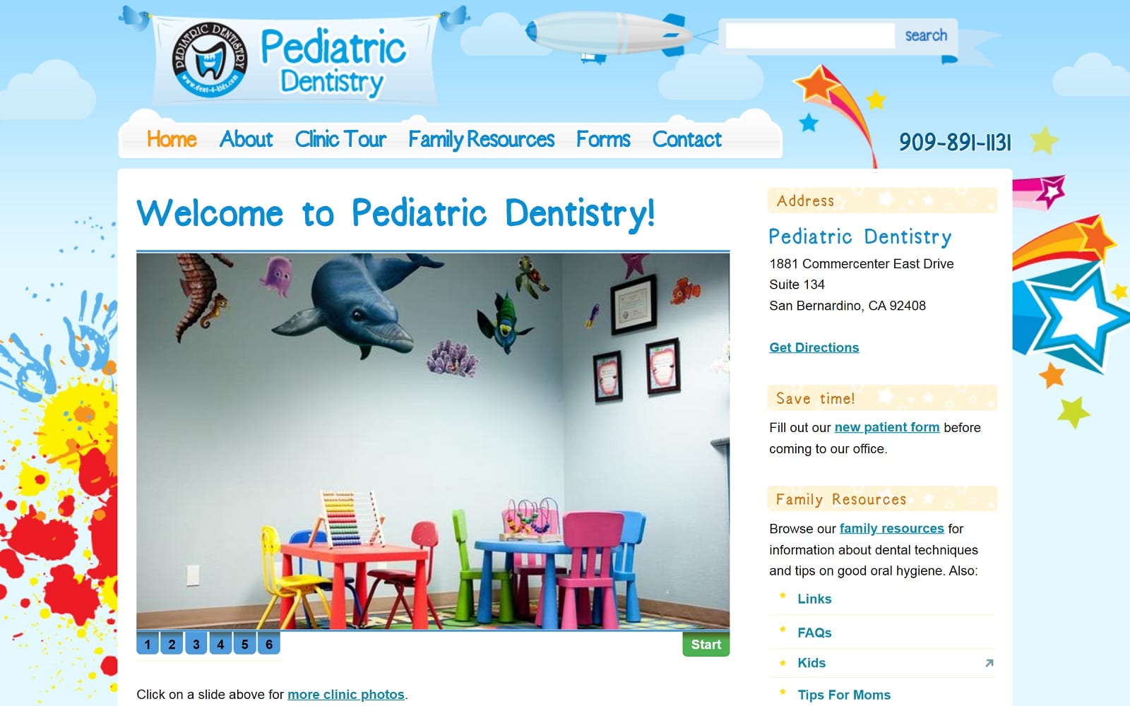 The screenshot of pediatric dentistry dentist-4-kids. Com dr. Oriola website