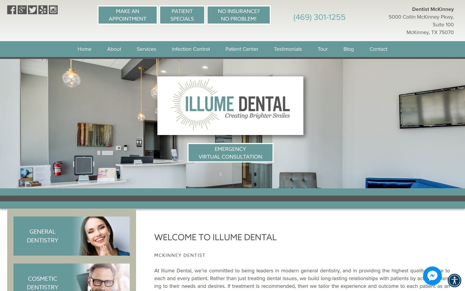The screenshot of illume dental of mckinney dentistmckinneytx. Com website