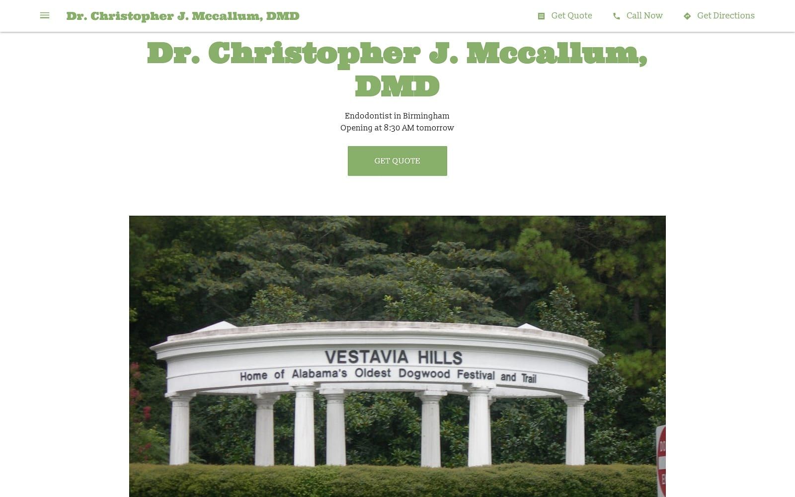 The screenshot of dr. Christopher j. Mccallum, dmd dr-christopher-j-mccallum-dmd. Business. Site website